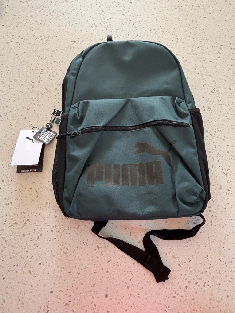 Puma Green and Black Logo Backpack